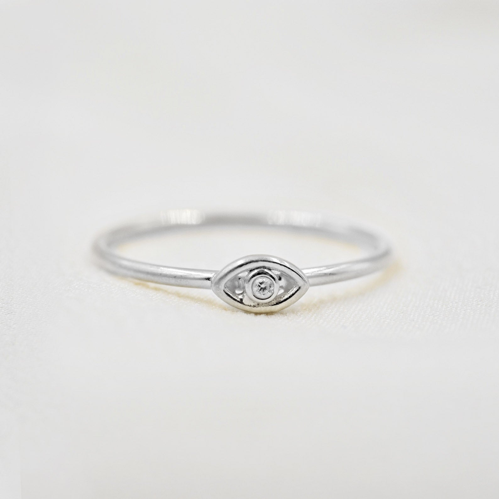Evil Eye Adjustable Ring, Cubic Zirconia Good Luck Protection Luxury . –  KesleyBoutique